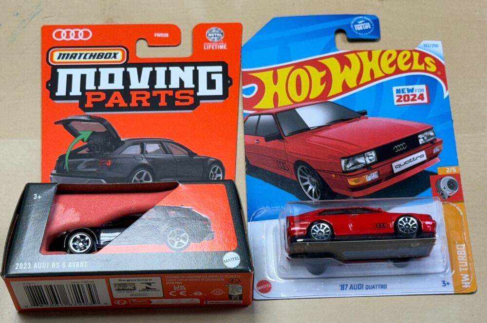 MATCHBOX MOVING PARTS 1/64 2023 AUDI RS 6 AVANT Hot Wheels ‘87 Quattro Turbo 102